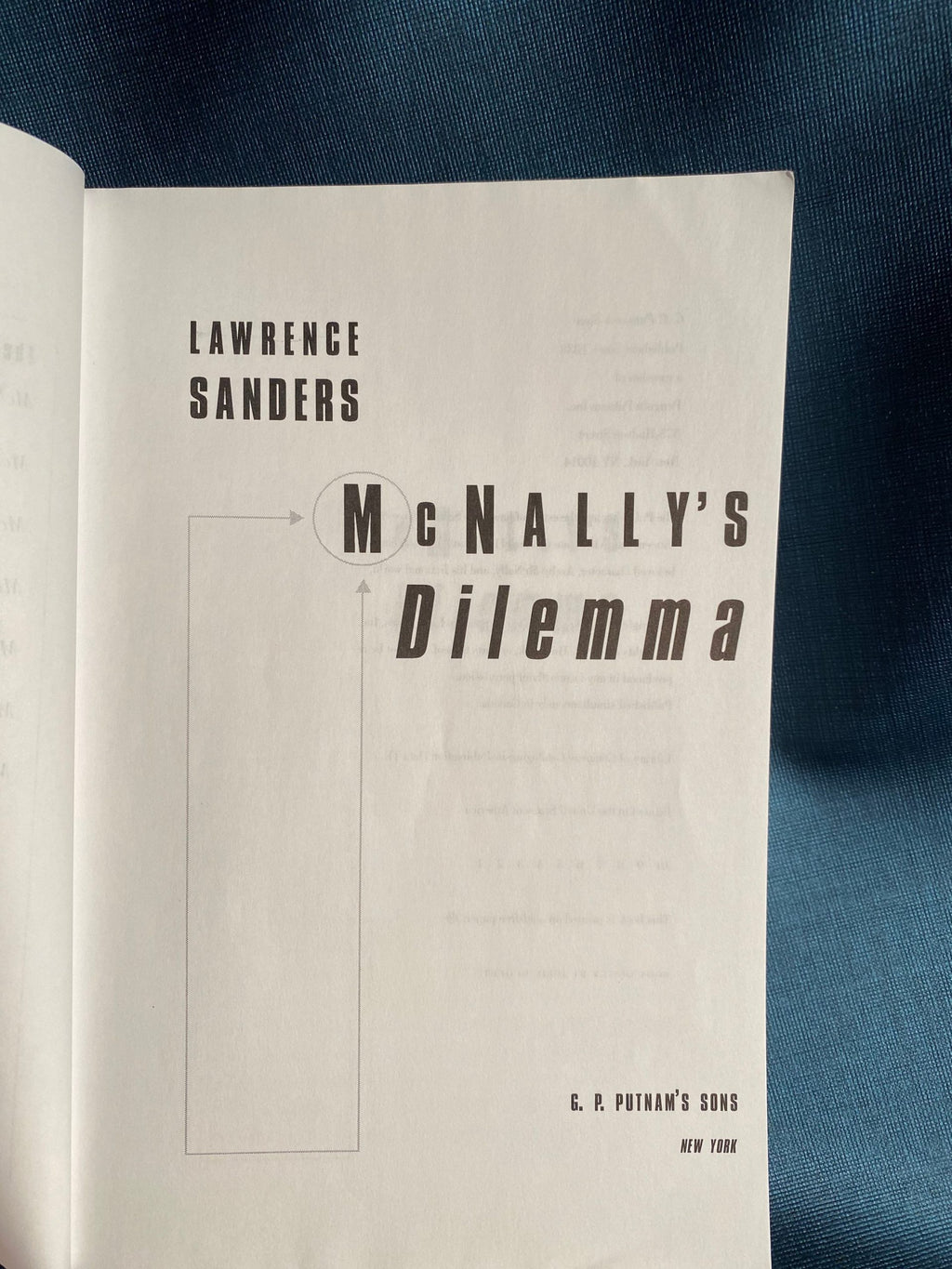 1999 uncorrected proof: McNally's Dilemma, by Lawrence Sanders Limited edition
