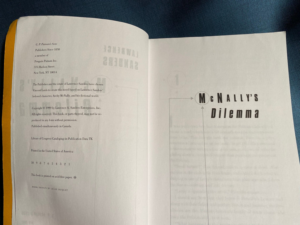 1999 uncorrected proof: McNally's Dilemma, by Lawrence Sanders Limited edition