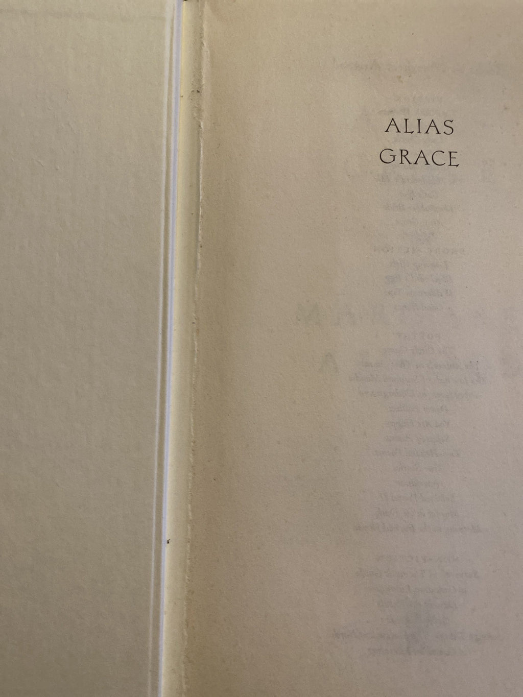 1996: Alias Grace, by Margaret Atwood