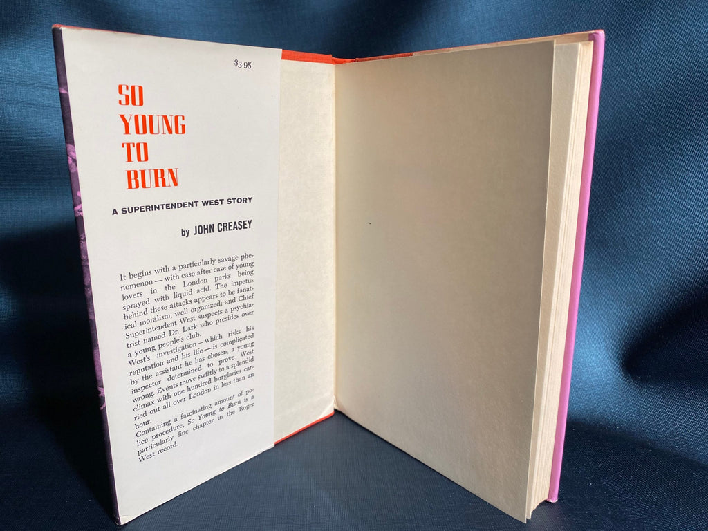 1968 First Edition - So Young to Burn: a Superintendent West Story, by John Creasey