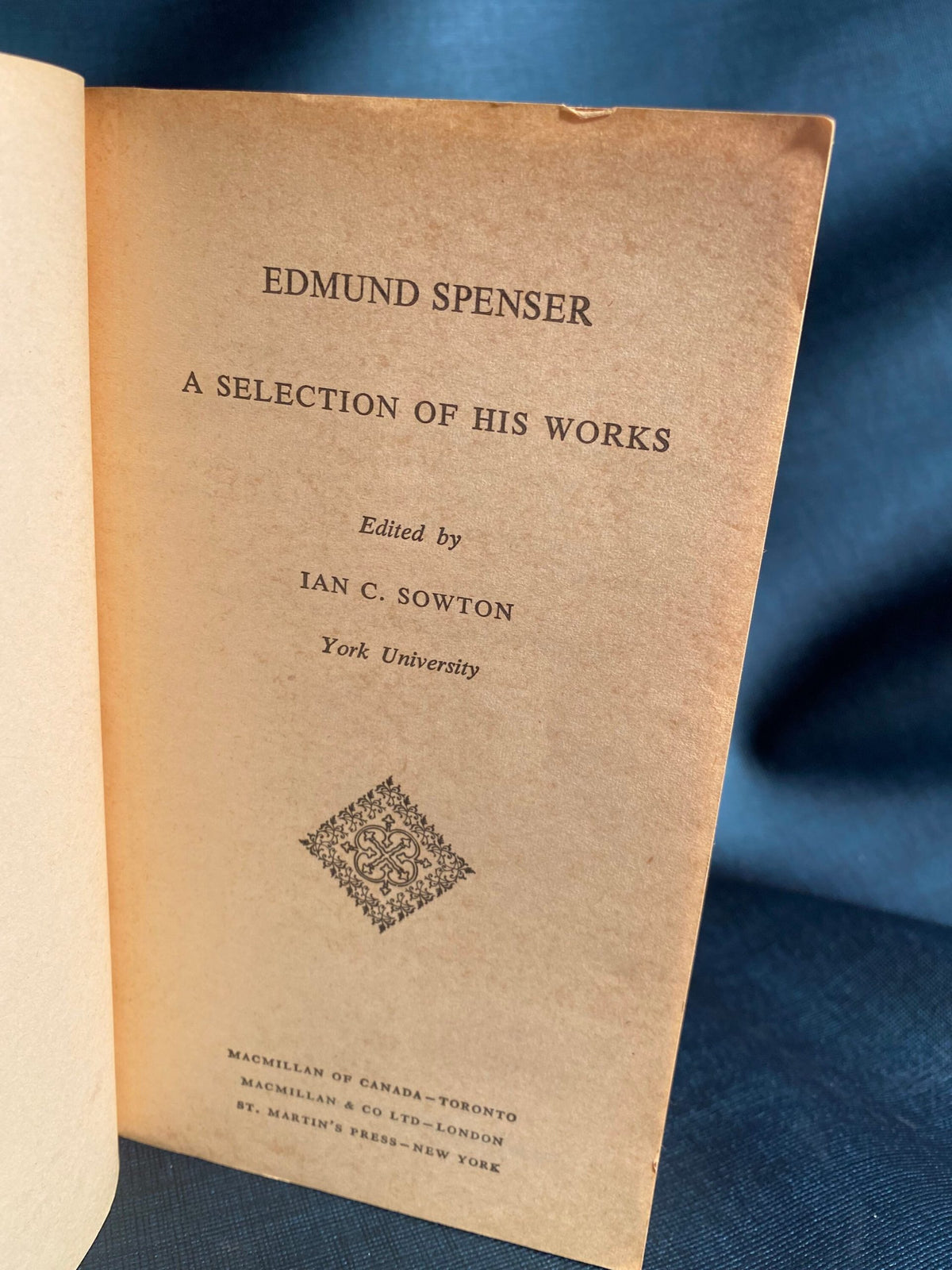 1968: Edmund Spenser, a Selection of His Works