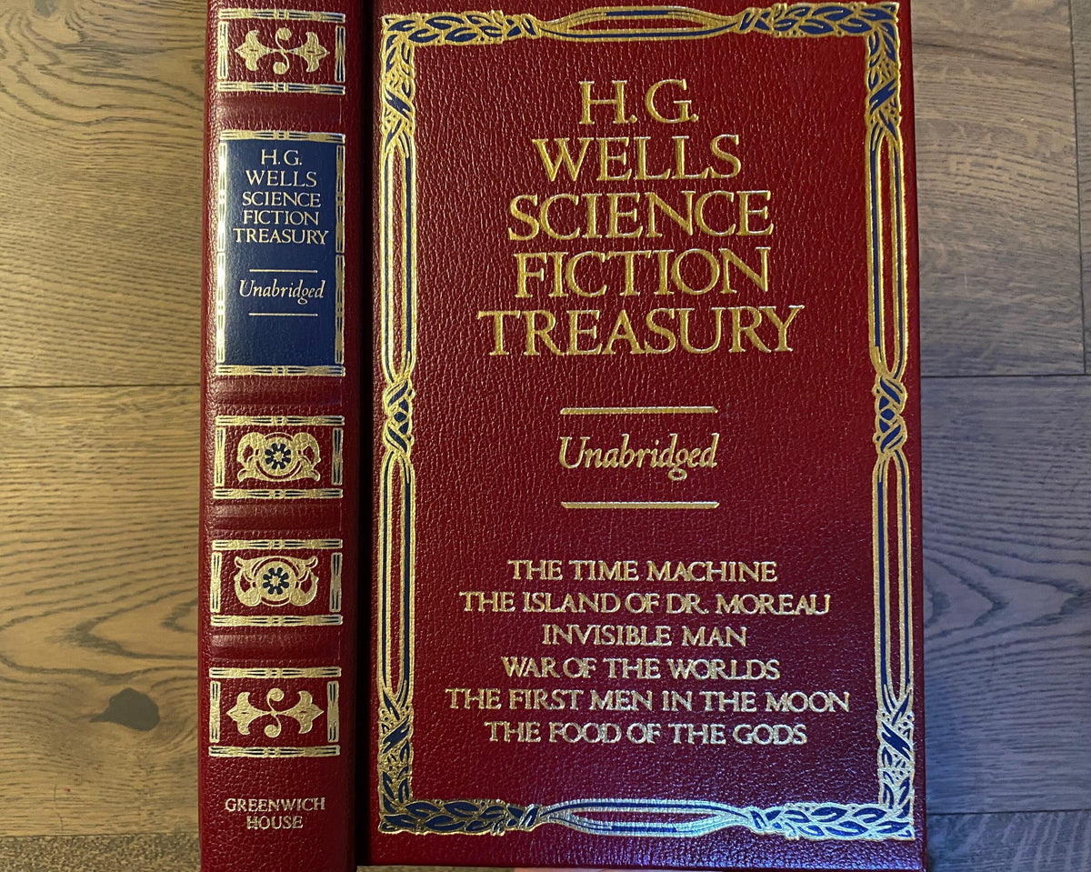 1980s set of 3: H.G. Wells Science Fiction Treasury, Works of Edgar Allan Poe, Mark Twain -  Chatham River Press