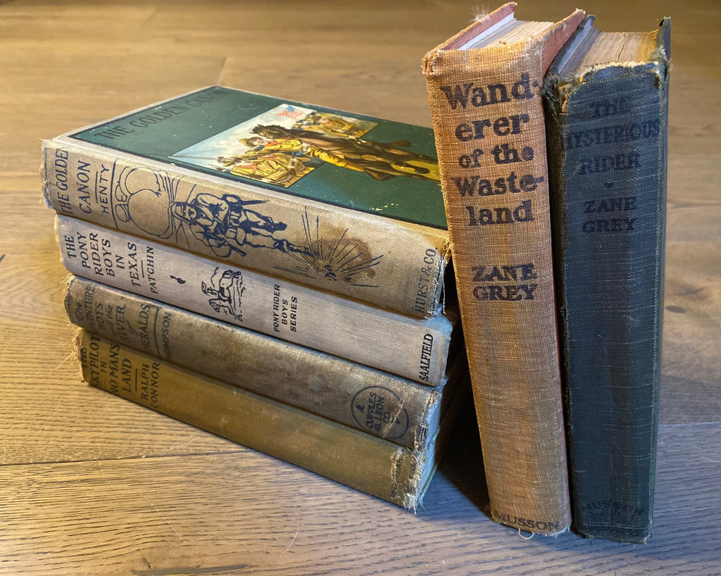 Vintage Book Bundle Early Editions Zane Grey, G. A. Henty, Ralph Connor, Ames Thompson, Frank Gree Patchin
