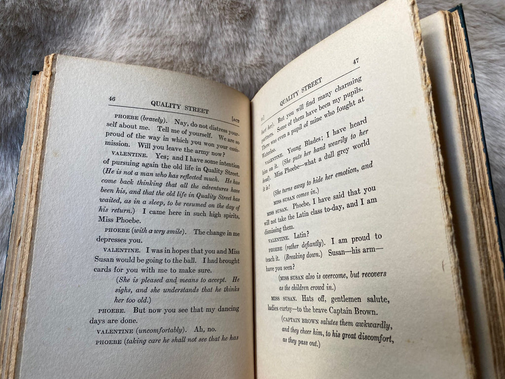 1919: Quality Street, by J. M. Barrie, Theatre Play in Three Acts