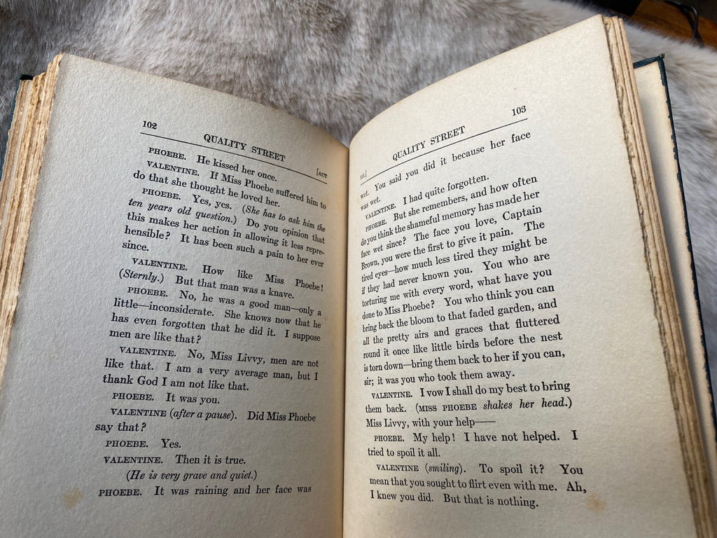 1919: Quality Street, by J. M. Barrie, Theatre Play in Three Acts