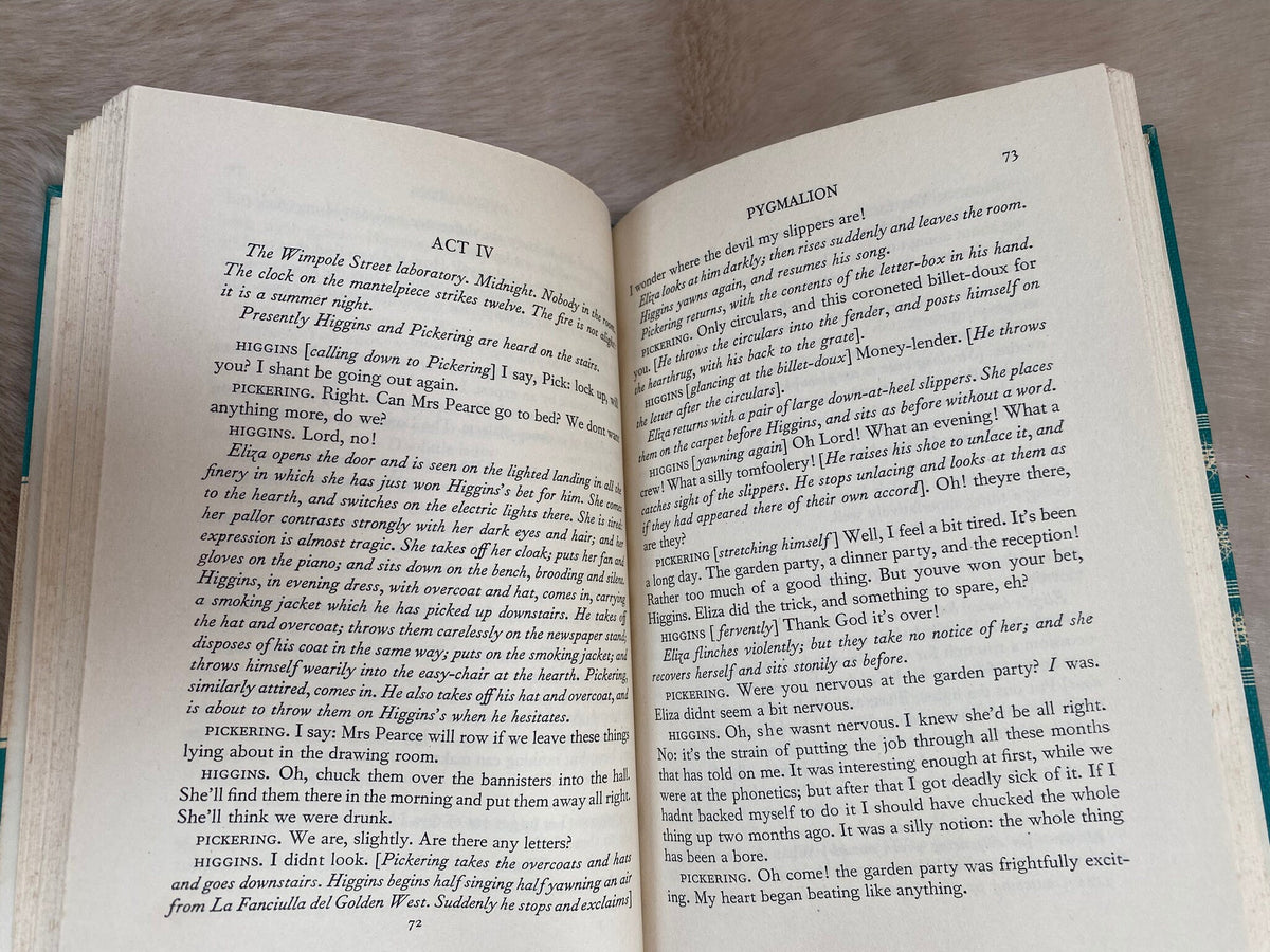 1957: Pygmalion, a romance in five acts, by Bernard Shaw
