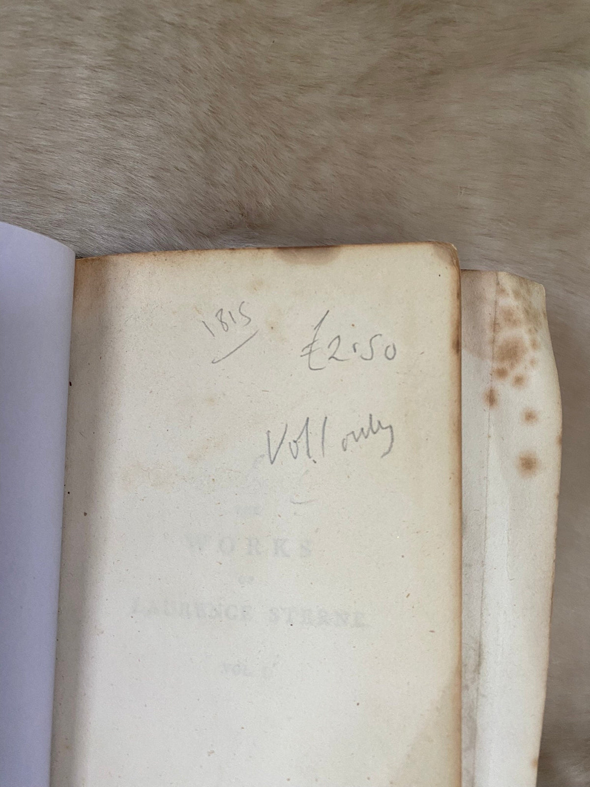 1815 First Edition: Laurence's Sterne's Works, volume I
