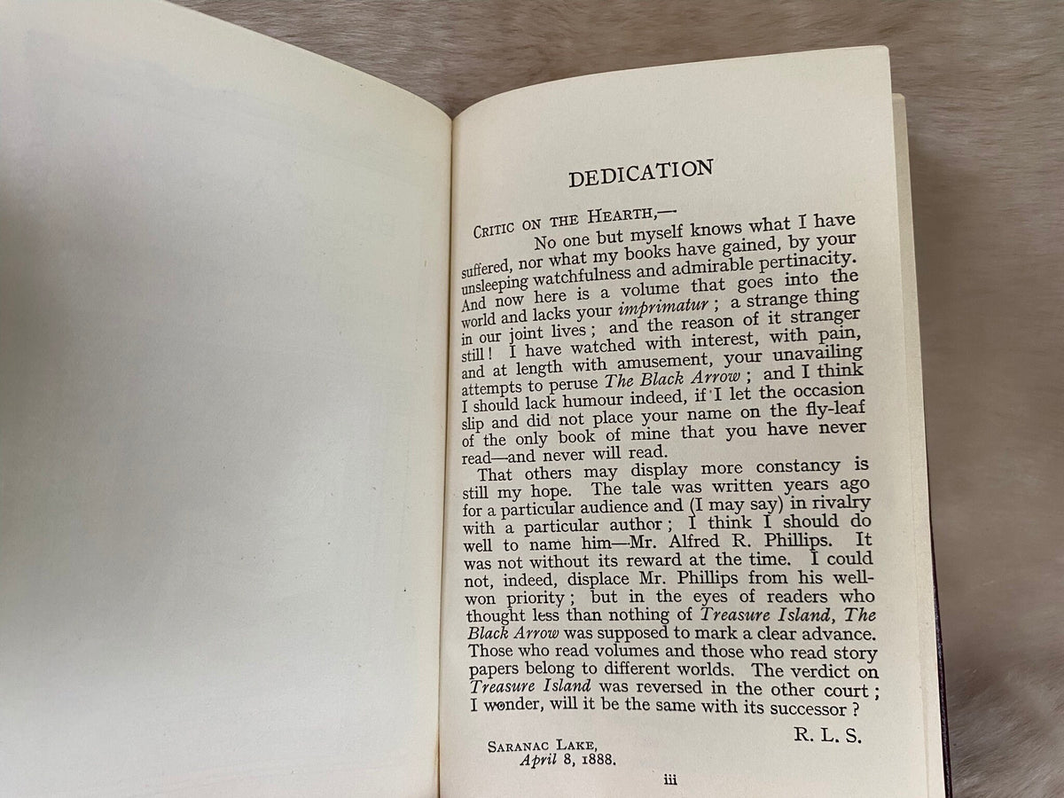 c. 1888: The Black Arrow, A Tale of Two Roses, by Robert Luis Stevenson