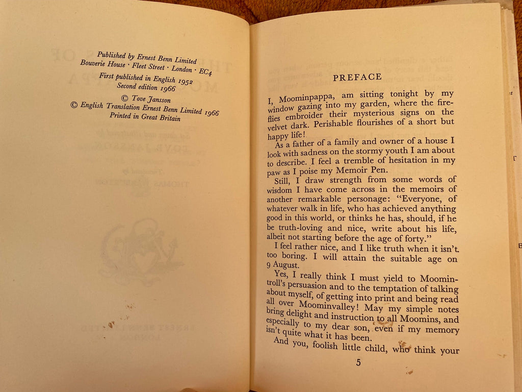 1966 Second Edition: The Exploits of Moominpappa, by Tove Jansson