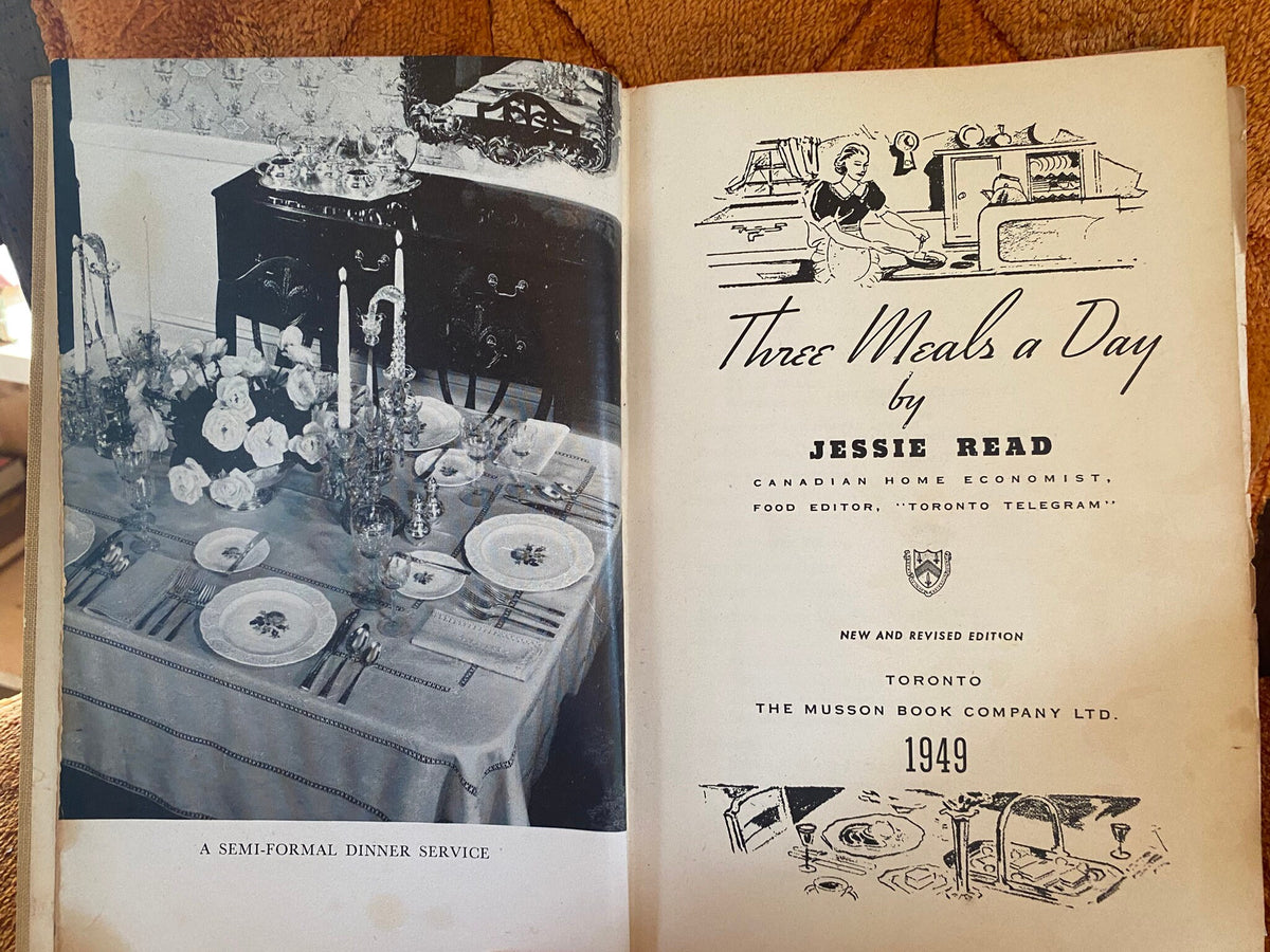 Set of 3 Vintage Cookbooks: Food from Market to Table, Three Meals a Day, Busy Woman's Cookbook