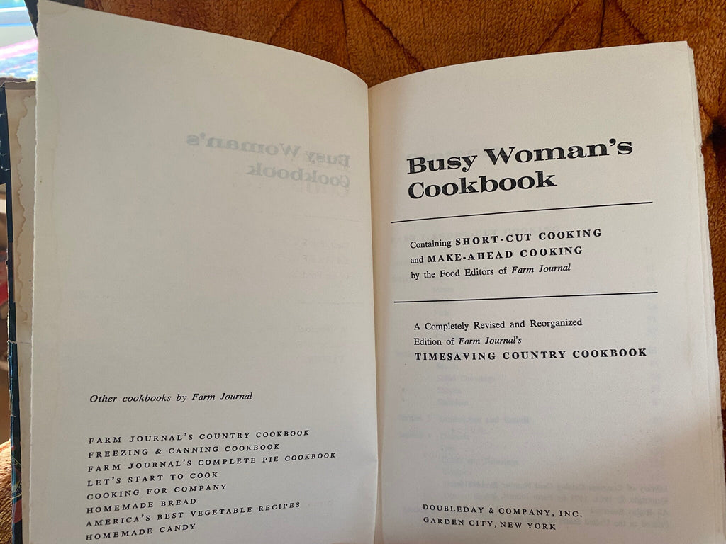 Set of 3 Vintage Cookbooks: Food from Market to Table, Three Meals a Day, Busy Woman's Cookbook