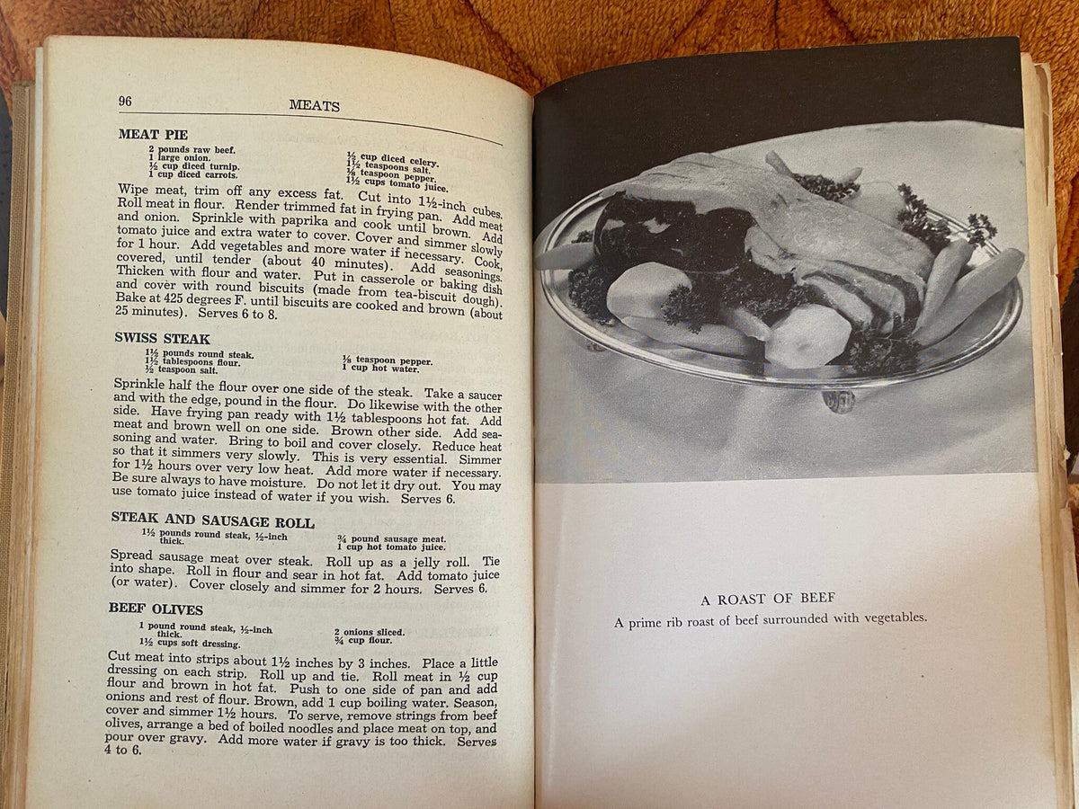 Set of 3 Vintage Cookbooks: Food from Market to Table, Three Meals a Day, Busy Woman's Cookbook