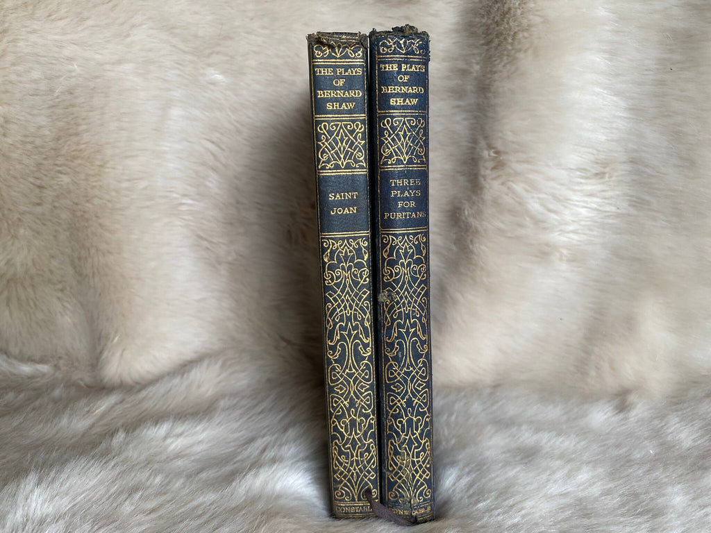 1927-29 2 volumes: Three Plays for Puritans, and Saint Joan, by George Bernard Shaw, part of Plays by Bernard Shaw serie