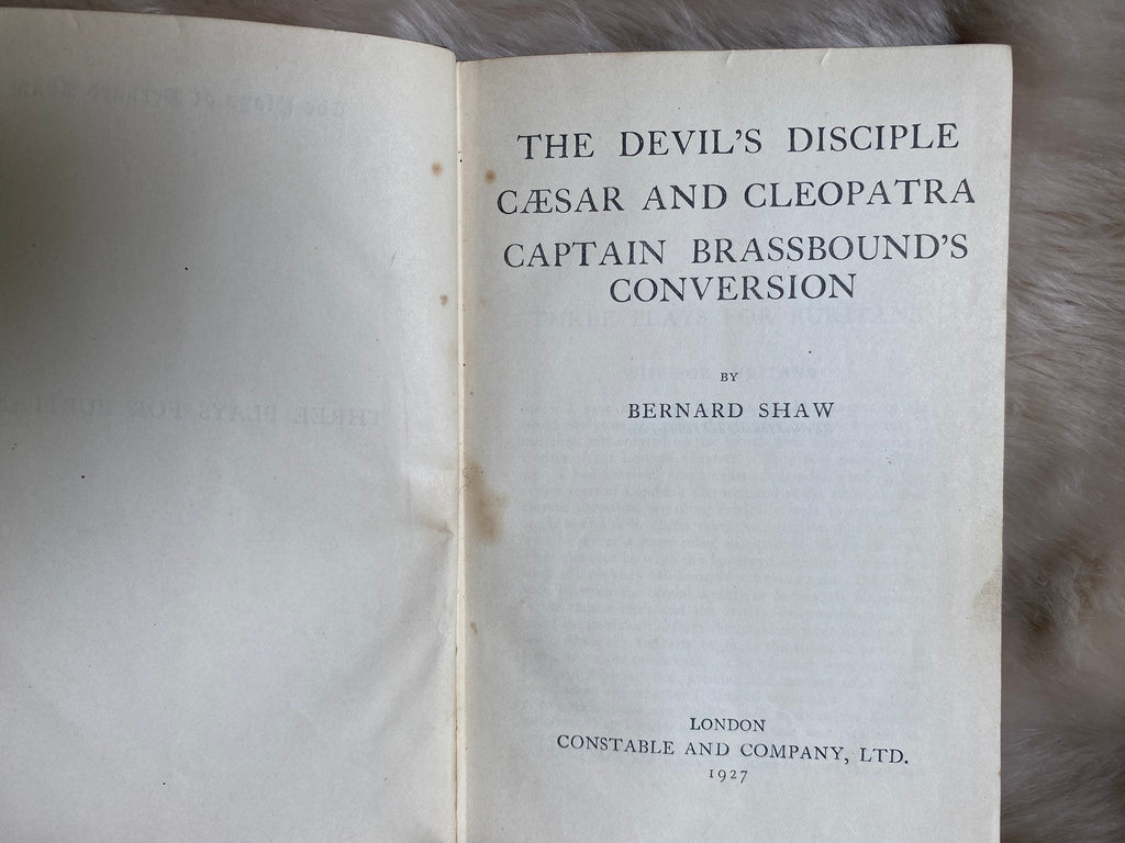 1927-29 2 volumes: Three Plays for Puritans, and Saint Joan, by George Bernard Shaw, part of Plays by Bernard Shaw serie