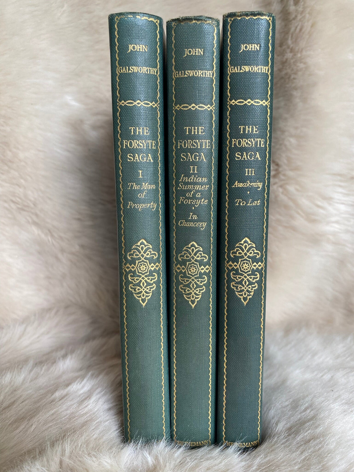 1933: The Forsythe Saga, in 3 volumes, by John Galsworthy