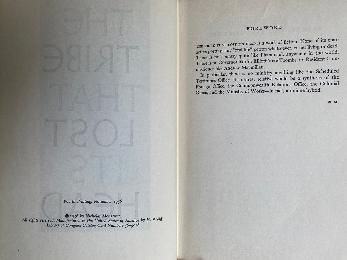 1956: The Tribe that Lost Its Head, by Nicholas Montsarrat, Fourth Printing