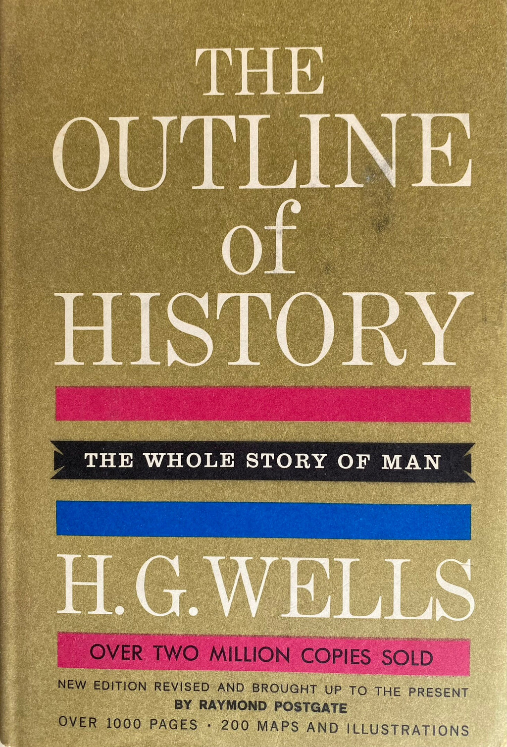 1961 set of 2: The Outline of History The Whole Story of Man, H.G. Wells, 200 maps and illustrations
