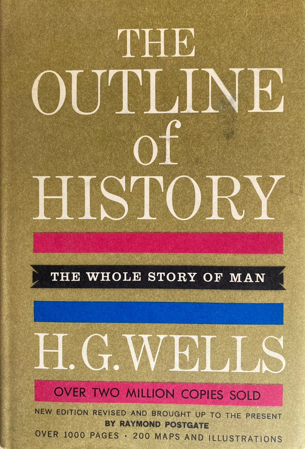 1961 set of 2: The Outline of History The Whole Story of Man, H.G. Wells, 200 maps and illustrations