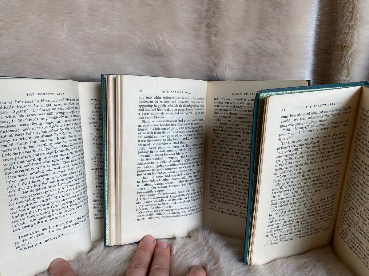 1933: The Forsythe Saga, in 3 volumes, by John Galsworthy
