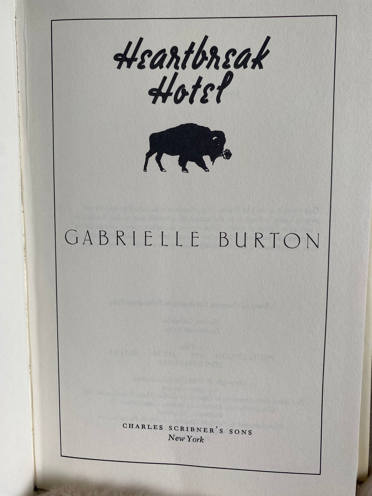 1986 First edition: Heartbreak Hotel, by Gabrielle Burton - Winner of Maxwell Perkins Prize