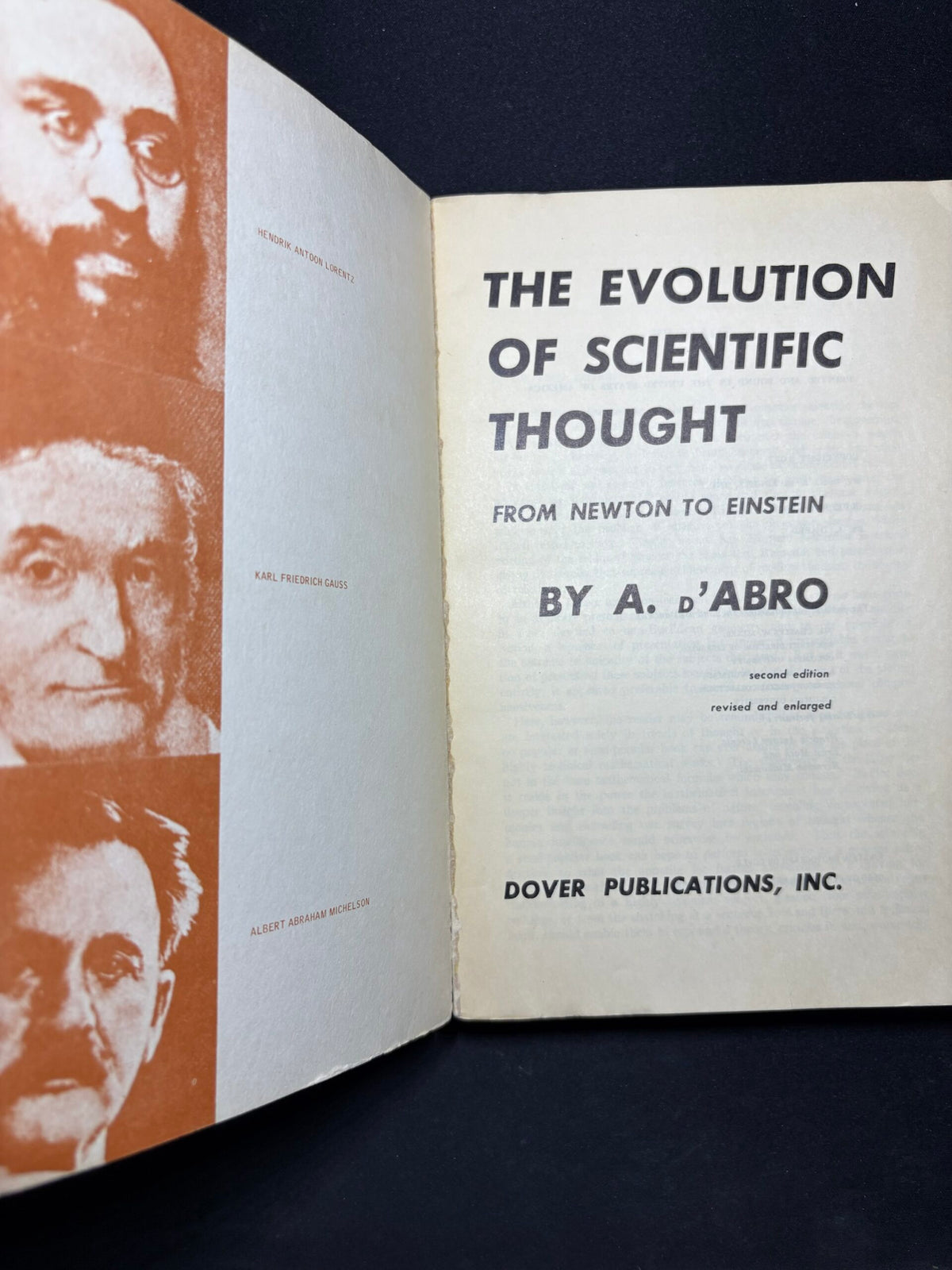 The Evolution of Scientific Thought From Neuton to Einstein, by A. D’Abro