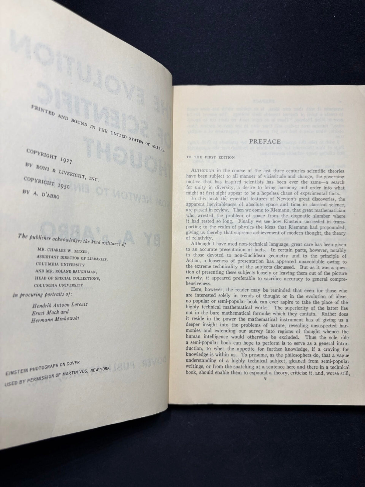 The Evolution of Scientific Thought From Neuton to Einstein, by A. D’Abro